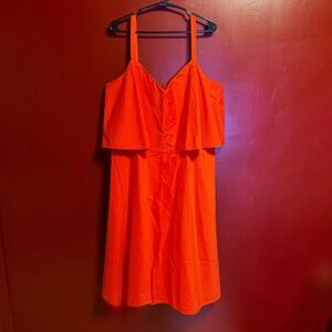 LAFAYETTE 148 Midi Dress Size XL Vibrant Red Tired Classic Chic Timeless